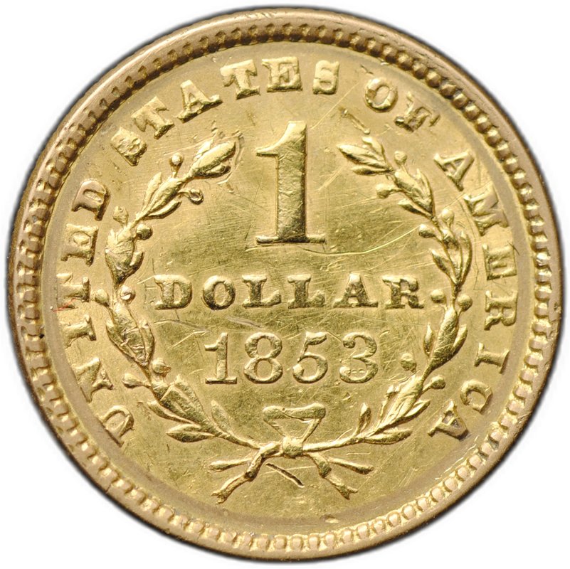 Монета 1 доллар 1853 Филадельфия США