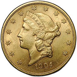 фото для Монета 20 долларов 1904 Филадельфия США Аверс