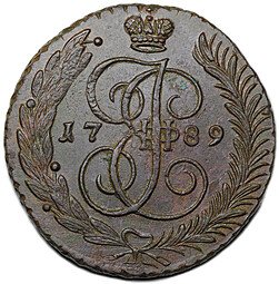 фото для Монета 5 копеек 1789 АМ Аверс