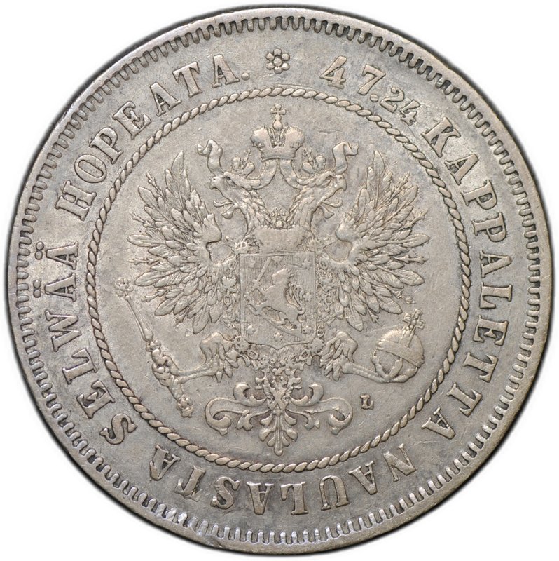 Монета 2 марки 1906 L Русская Финляндия