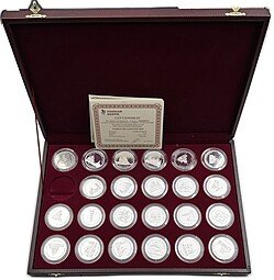 фото для Набор медалей (жетонов) Самые знаменитые и славные города России Золотое кольцо 23 штуки Аверс