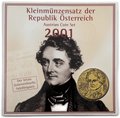 Годовой набор 10, 50 грошей 1, 5, 10, 20 шиллингов 2001 Австрия