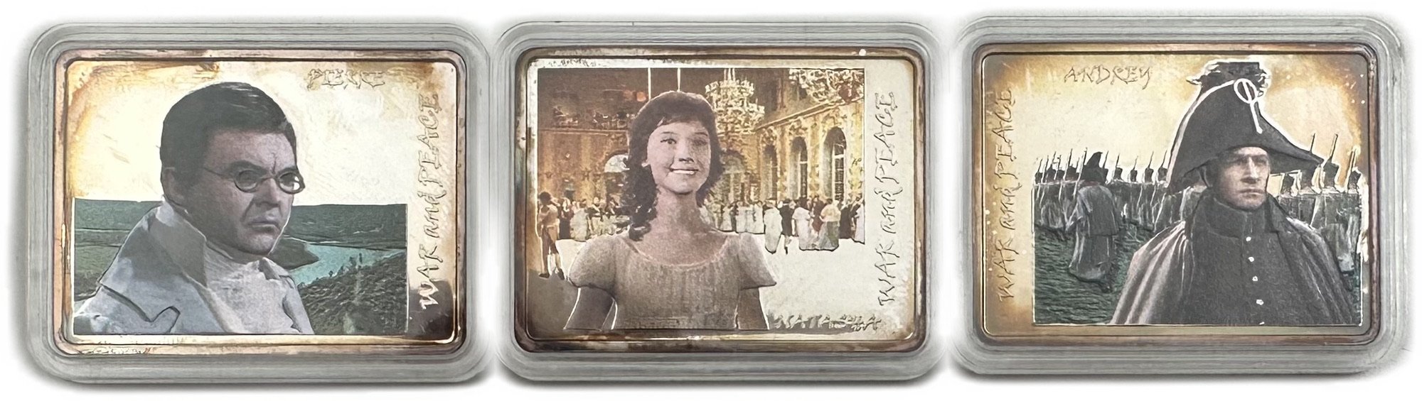 Набор 5 долларов 2012 Война и мир Л. Н. Толстой Острова Кука 3 монеты