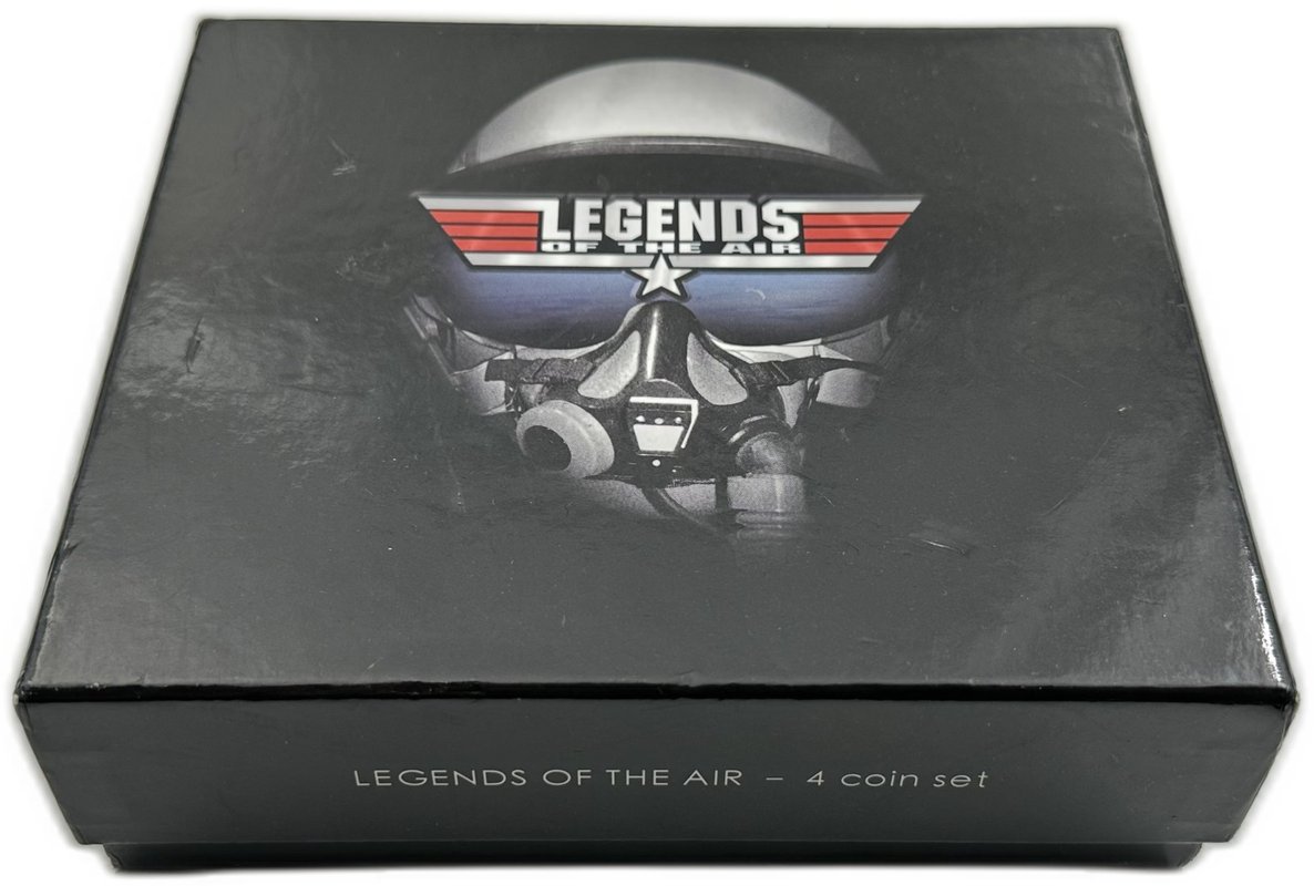 Набор 2 доллара 2011 Легенды воздуха Самолеты Ниуэ 4 монеты
