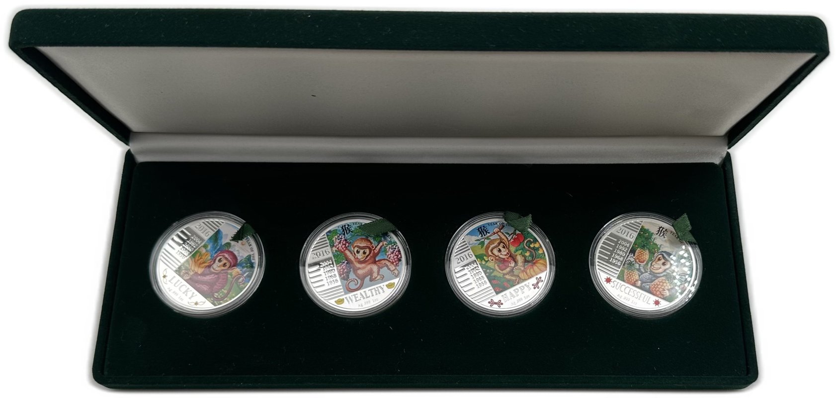 Набор 240 франков 2016 Год обезьяны Конго 4 монеты