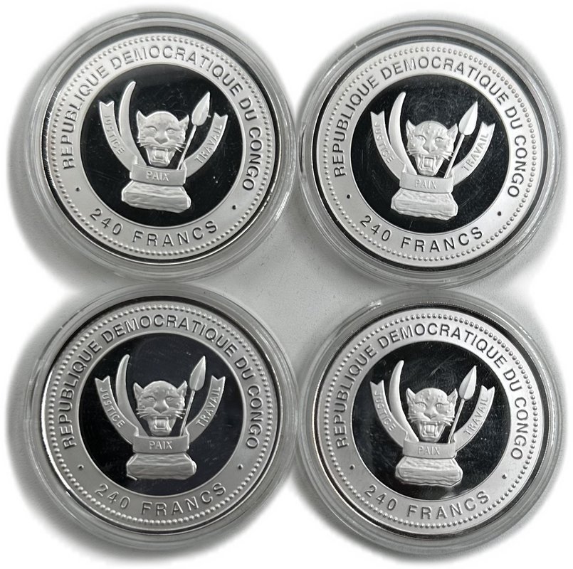 Набор 240 франков 2016 Год обезьяны Конго 4 монеты