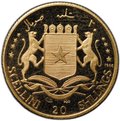 Монета 20 шиллингов 1966 5 лет Независимости Сомали