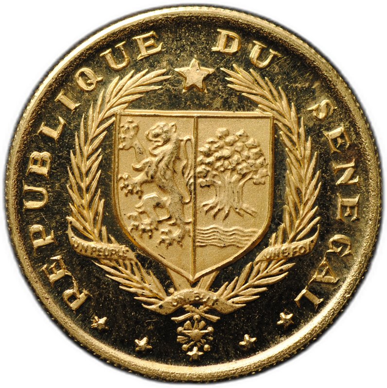 Монета 10 франков 1968 8 лет Независимости Сенегал