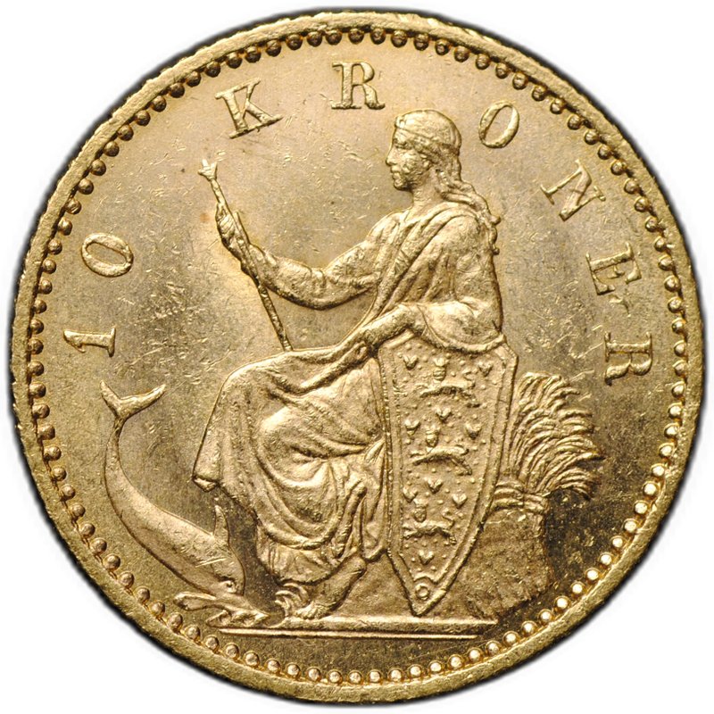 Монета 10 крон 1900 Дания