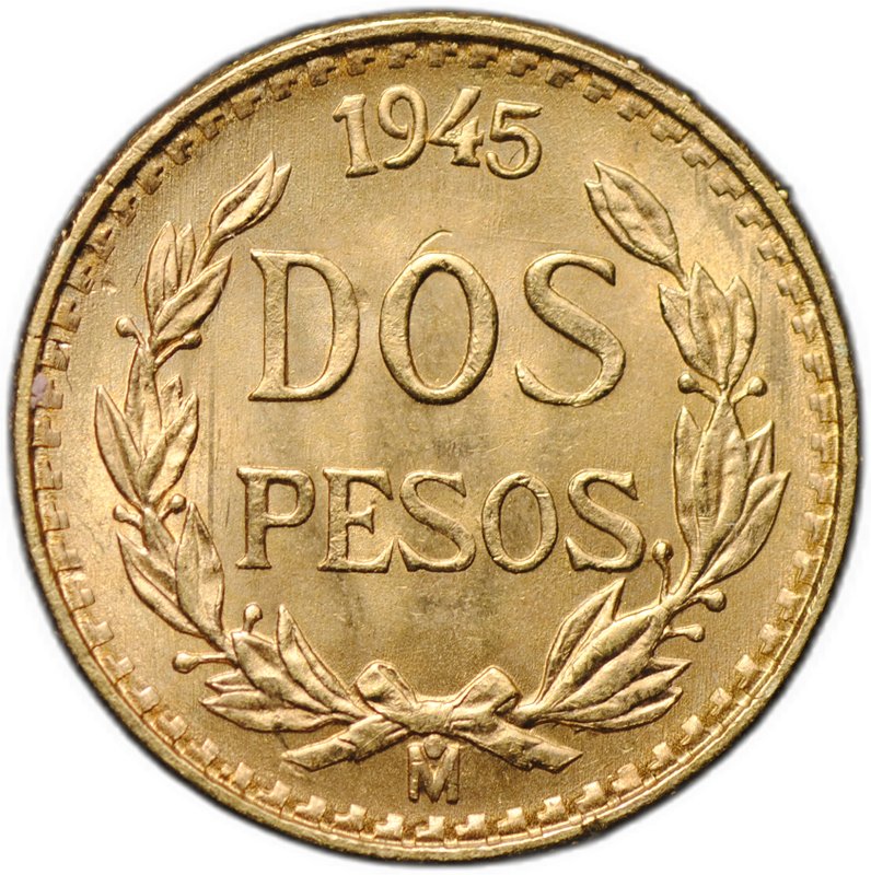 Монета 2 песо 1945 Мексика