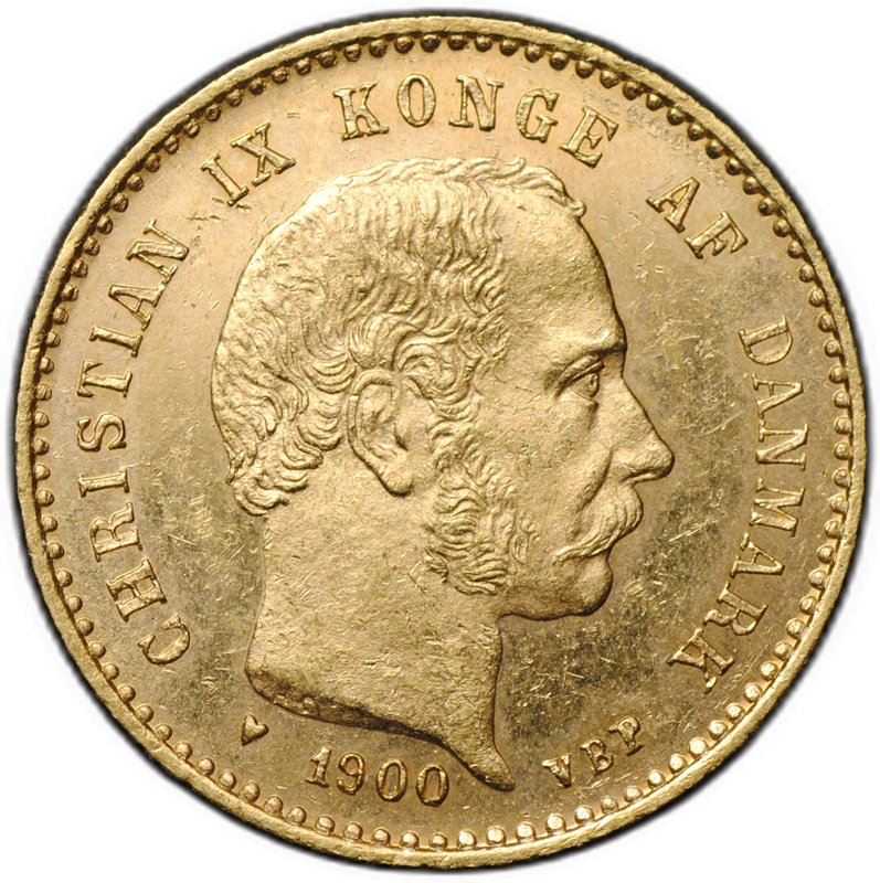 Монета 10 крон 1900 Дания
