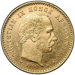 фото для Монета 10 крон 1900 Дания Аверс