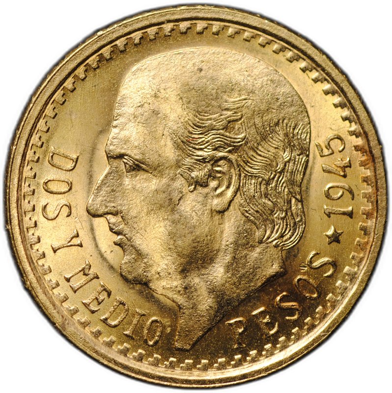 Монета 2,5 песо 1945 Мексика