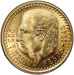 фото для Монета 2,5 песо 1945 Мексика Аверс