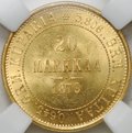 Монета 20 марок 1879 S Русская Финляндия слаб ННР MS 63