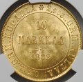 Монета 10 марок 1882 S Русская Финляндия слаб CPRC MS 64