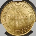 Монета 10 марок 1882 S Русская Финляндия слаб CPRC MS 64