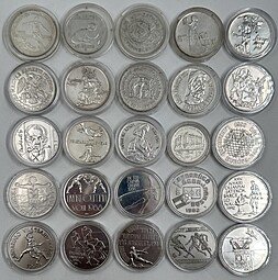 фото для Подборка серебряных монет 200, 500 форинтов 1975-1993 Венгрия 25 штук Аверс