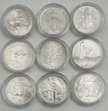Подборка серебряных монет 500 лир 1958-1985 Ватикан, Сан-Марино, Италия 9 штук
