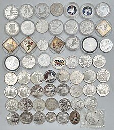 фото для Инвестиционный лот 50 унций серебра в серебряных монетах и медалях России и мира Аверс