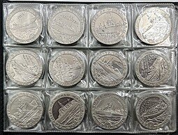 фото для Подборка монет 25 пенсов, 1 крона, доллар 1977-2008 Гибралтар, Остров Мэн, Тристан-да-Кунья, Джерси, Гернси, Бермуды 41 штука Аверс