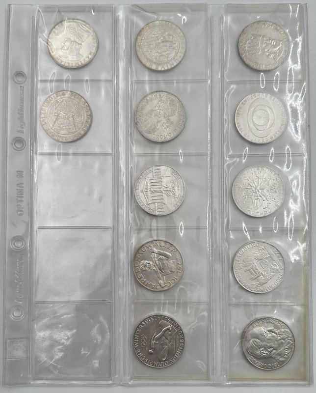 Подборка серебряных монет 5 шиллингов 1934, 25, 50, 100 шиллингов 1955-1979 Австрия 46 штук