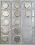 Подборка серебряных монет 5 шиллингов 1934, 25, 50, 100 шиллингов 1955-1979 Австрия 46 штук