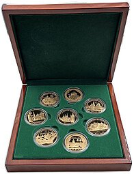 фото для Набор медалей-мулов Святыни православия (реверсы 3 рубля 1997-2008 серебро) ММД томпак 8 штук Аверс