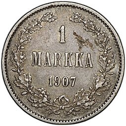фото для Монета 1 марка 1907 L Русская Финляндия Аверс
