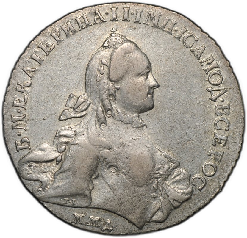 Монета 1 рубль 1762 ММД TI ДМ Екатерина II