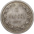 Монета 1 марка 1874 S Русская Финляндия
