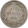Монета 1 марка 1874 S Русская Финляндия