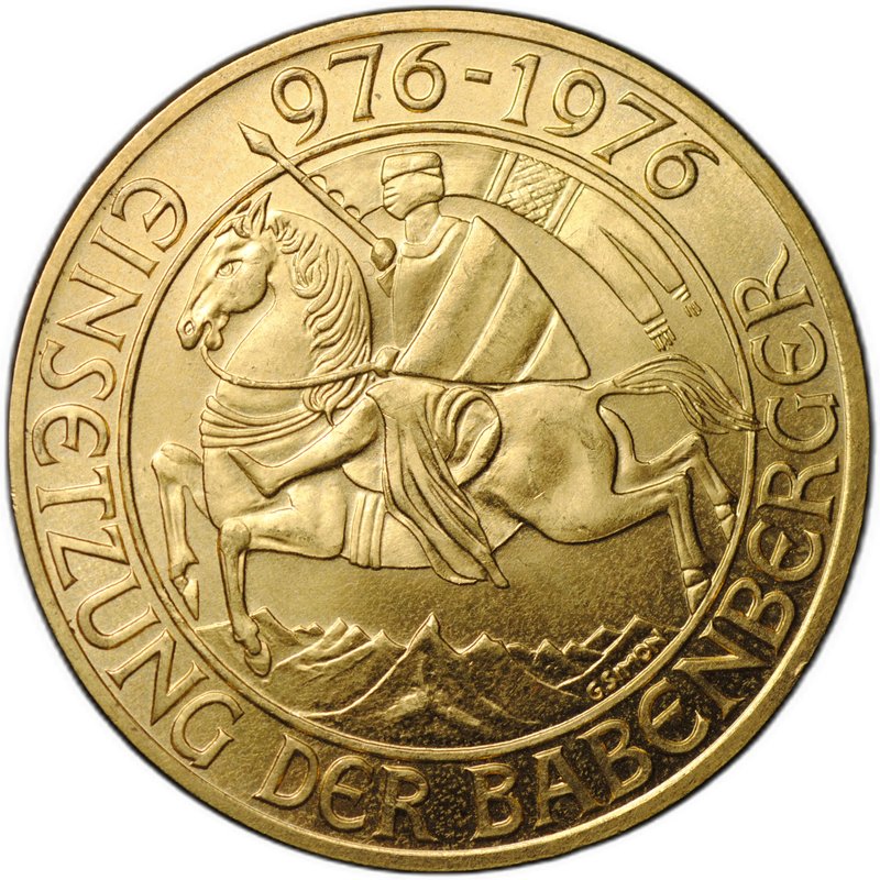 Монета 1000 шиллингов 1976 1000 лет династии Бабенбергов Австрия