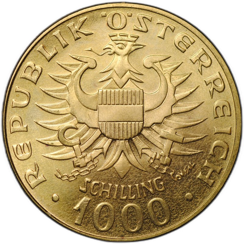 Монета 1000 шиллингов 1976 1000 лет династии Бабенбергов Австрия