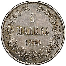фото для Монета 1 марка 1890 L Русская Финляндия Аверс