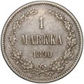 Монета 1 марка 1890 L Русская Финляндия