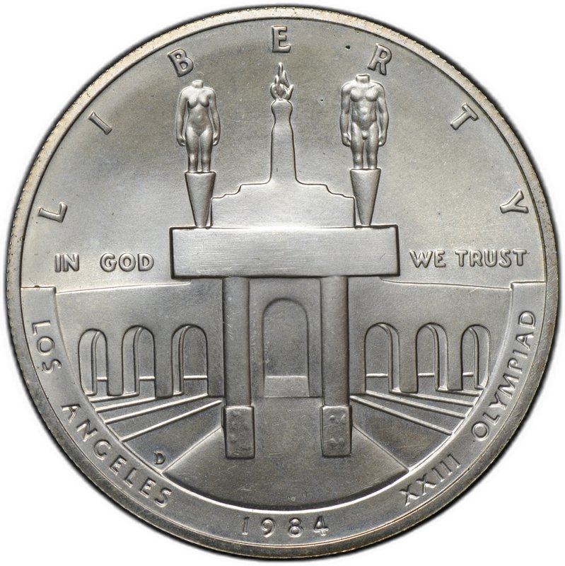 Монета 1 доллар 1984 D Олимпиада Лос-Анджелес США