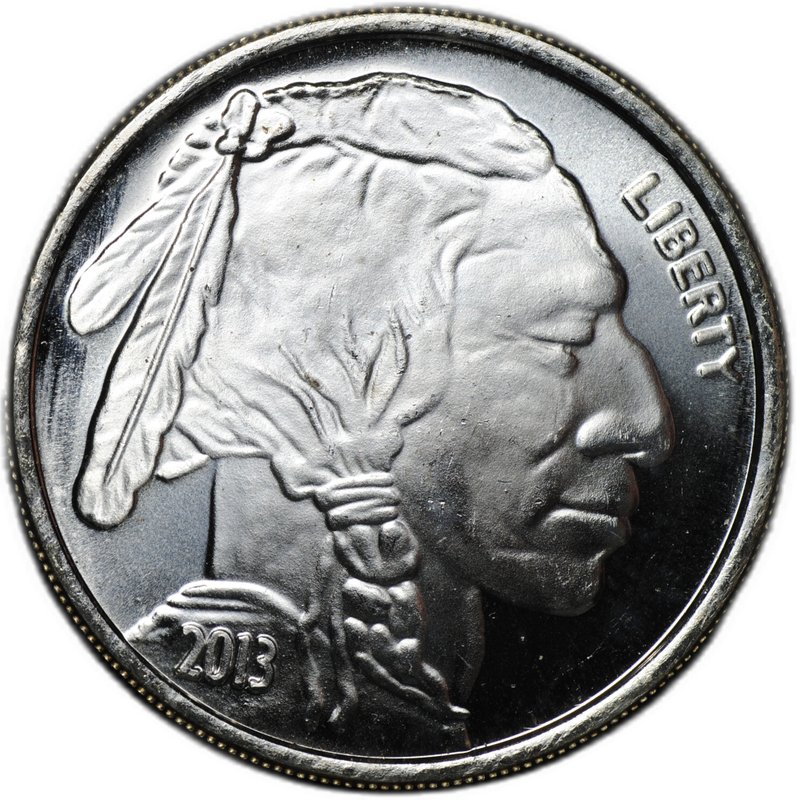 Жетон 2013 1 унция серебра Бизон Буффало США