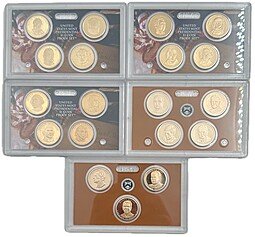 фото для Президентские наборы 1 доллар 2007, 2008, 2009, 2015, 2016 PROOF Президенты США Аверс