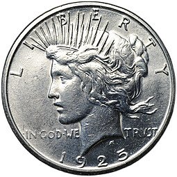 фото для Монета 1 доллар 1925 S Мирный США Аверс