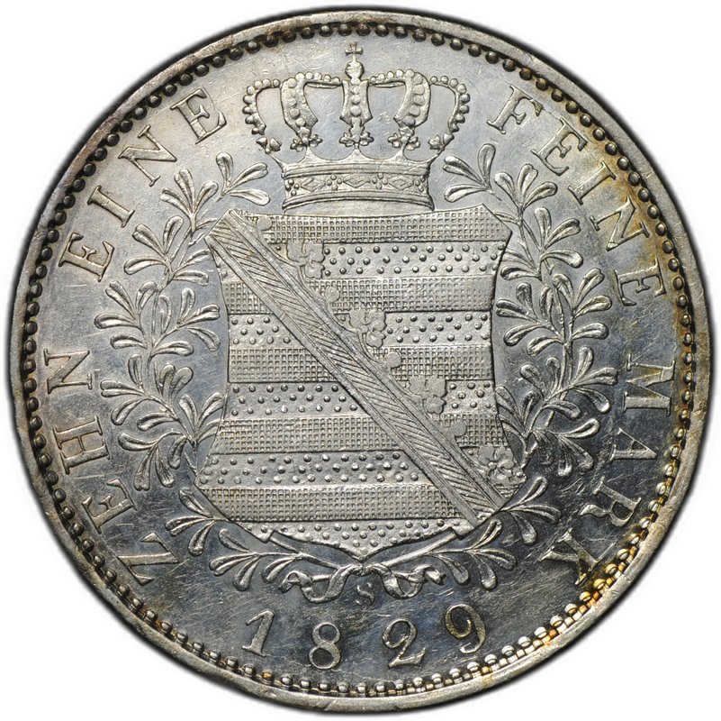 Монета 1 талер 1829 S ZEHN EINE Саксония Германия