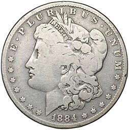фото для Монета 1 доллар 1884 O Моргана США Аверс