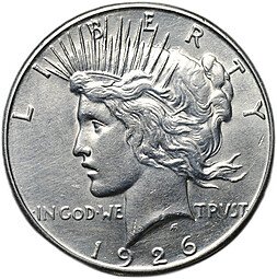 фото для Монета 1 доллар 1926 S Мирный США Аверс