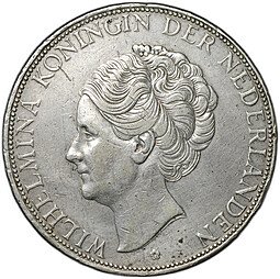 фото для Монета 2 1/2 гульдена 1933 Нидерланды Аверс