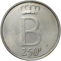 Монета 250 франков 1976 25 лет правлению Короля Бодуэна I DER BELGEN Бельгия