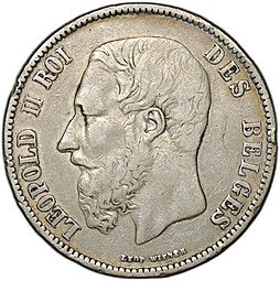 фото для Монета 5 франков 1870 Бельгия Аверс