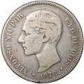 Монета 5 песет 1878 EM Испания