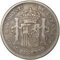 Монета 5 песет 1878 EM Испания