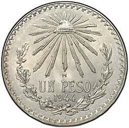 фото для Монета 1 песо 1944 Мексика Аверс
