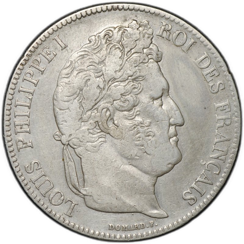 Монета 5 франков 1837 B Руан Франция